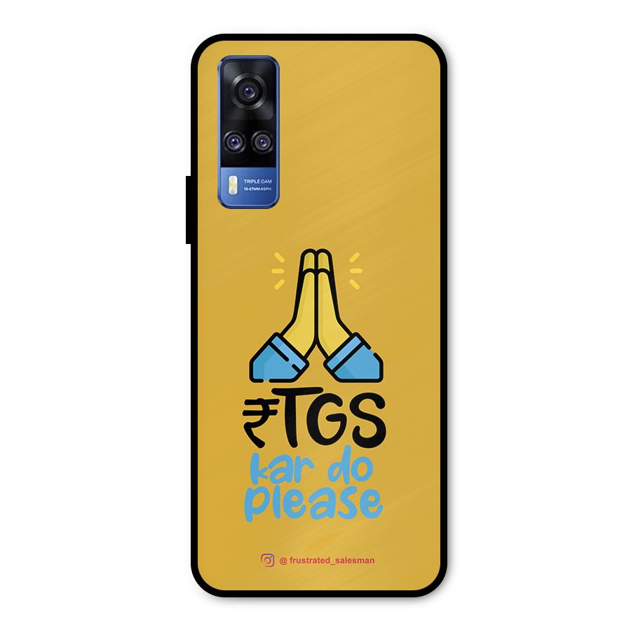 RTGS Kar Do Please Mustard Yellow Metal Back Case for Vivo Y31