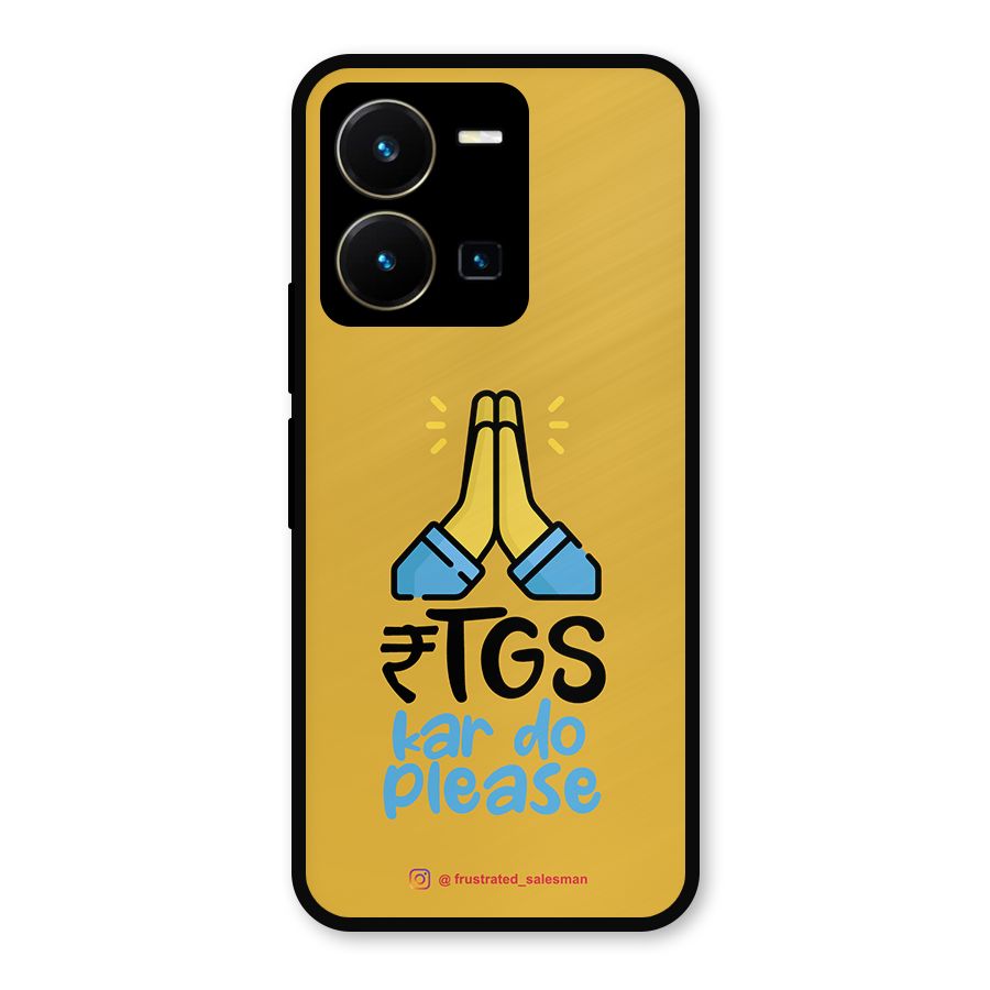RTGS Kar Do Please Mustard Yellow Metal Back Case for Vivo Y35