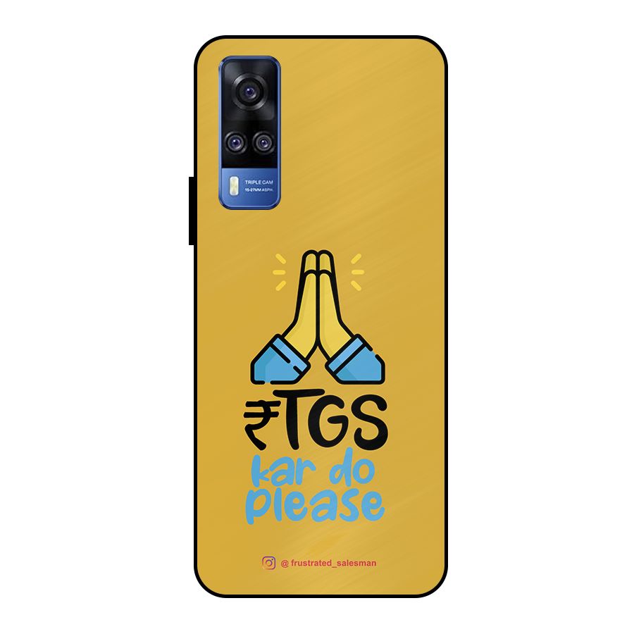 RTGS Kar Do Please Mustard Yellow Metal Back Case for Vivo Y51