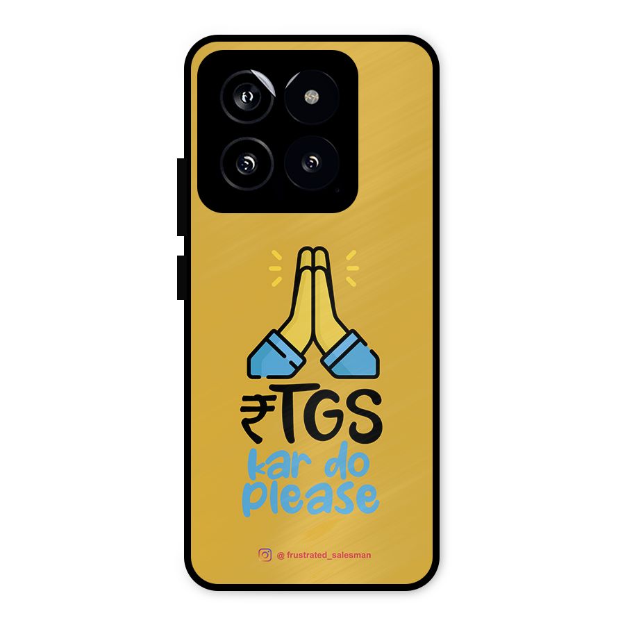 RTGS Kar Do Please Mustard Yellow Metal Back Case for Xiaomi 14