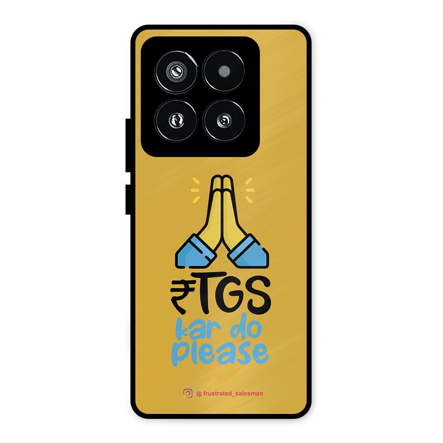 RTGS Kar Do Please Mustard Yellow Metal Back Case for Xiaomi 14 Pro