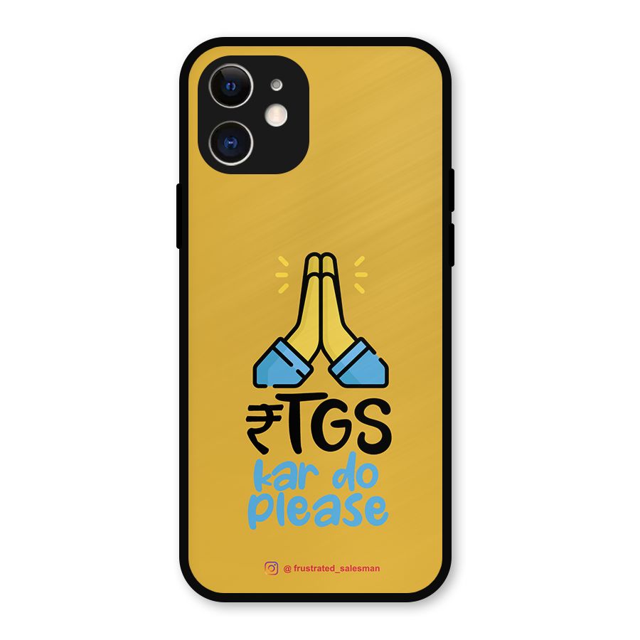 RTGS Kar Do Please Mustard Yellow Metal Back Case for iPhone 12
