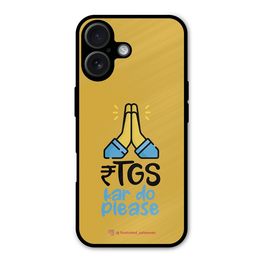 RTGS Kar Do Please Mustard Yellow Metal Back Case for iPhone 16