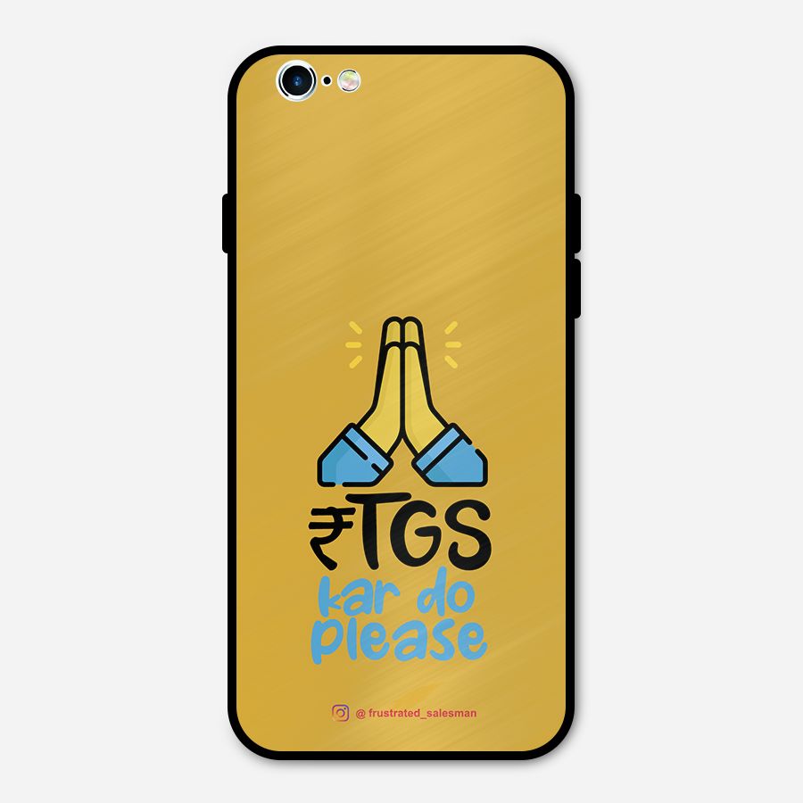 RTGS Kar Do Please Mustard Yellow Metal Back Case for iPhone 6 6s