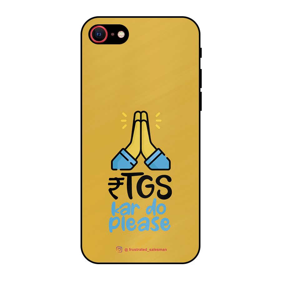 RTGS Kar Do Please Mustard Yellow Metal Back Case for iPhone 7