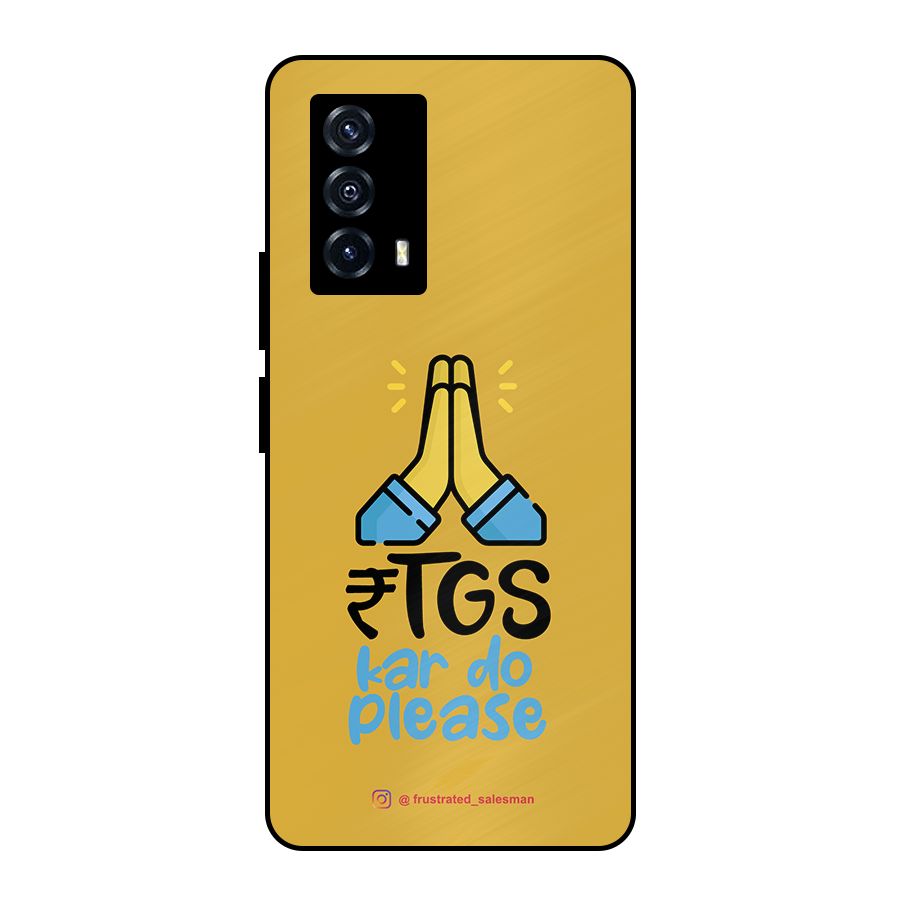 RTGS Kar Do Please Mustard Yellow Metal Back Case for iQOO Z5