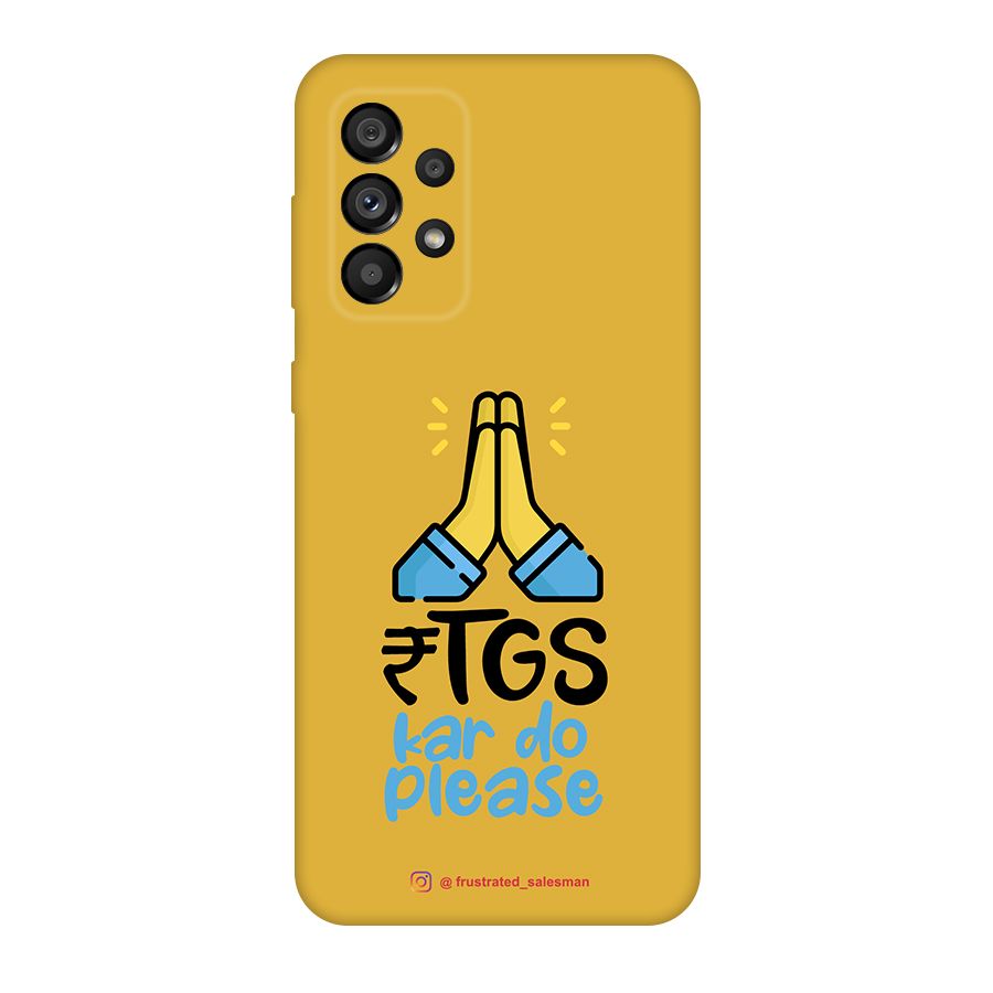 RTGS Kar Do Please Mustard Yellow Original Polycarbonate Back Case for Galaxy A73 5G