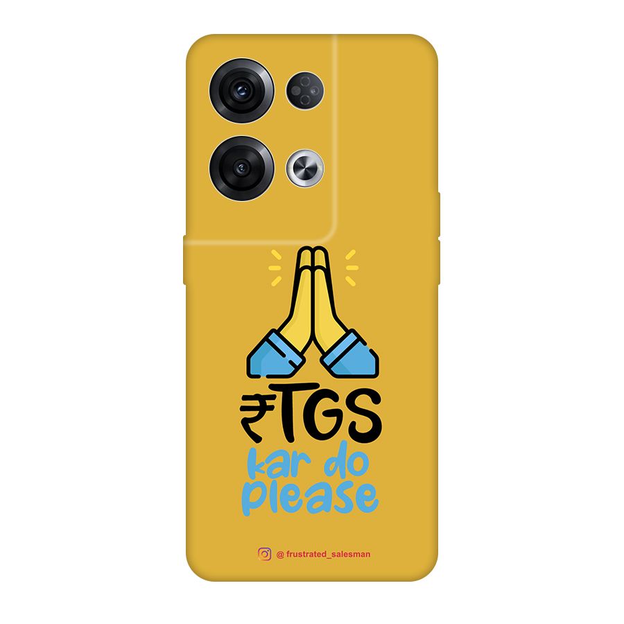 RTGS Kar Do Please Mustard Yellow Original Polycarbonate Back Case for Oppo Reno8 Pro 5G