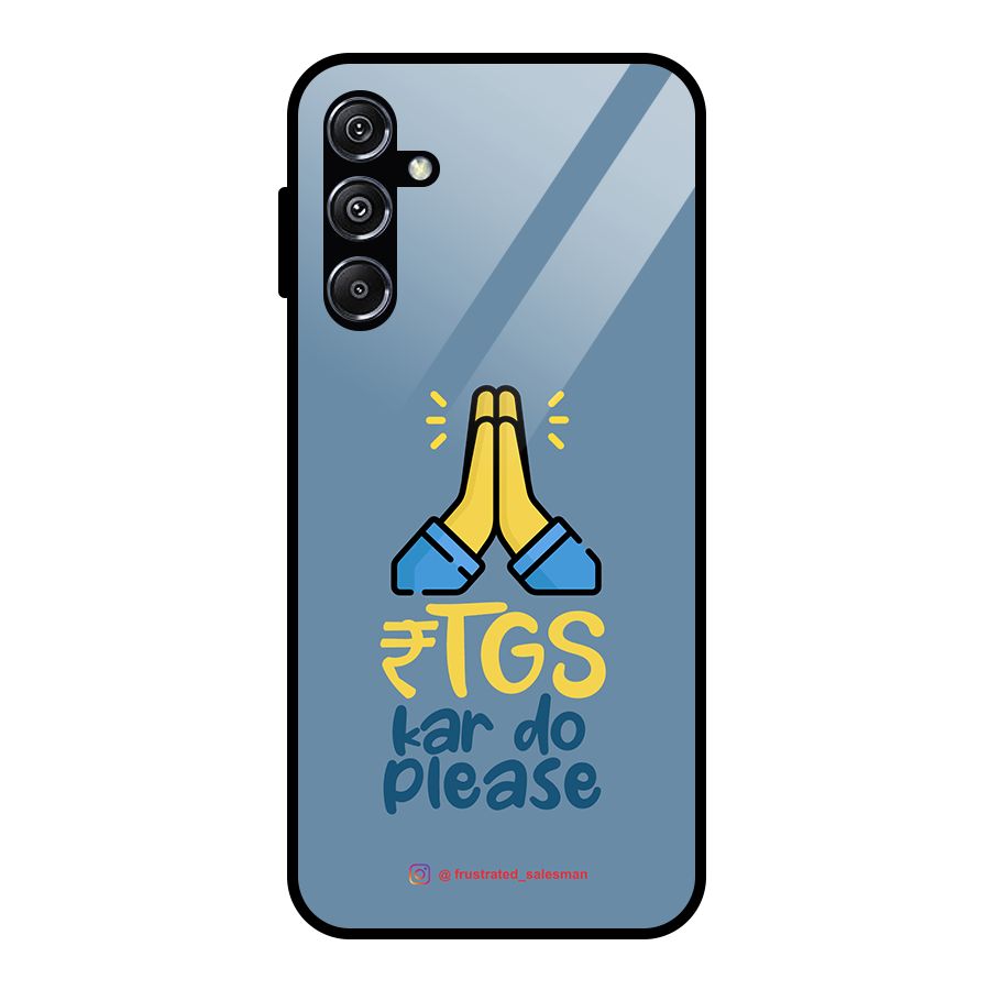 RTGS Kar Do Please SteelBlue Glass Back Case for Galaxy M34 5G