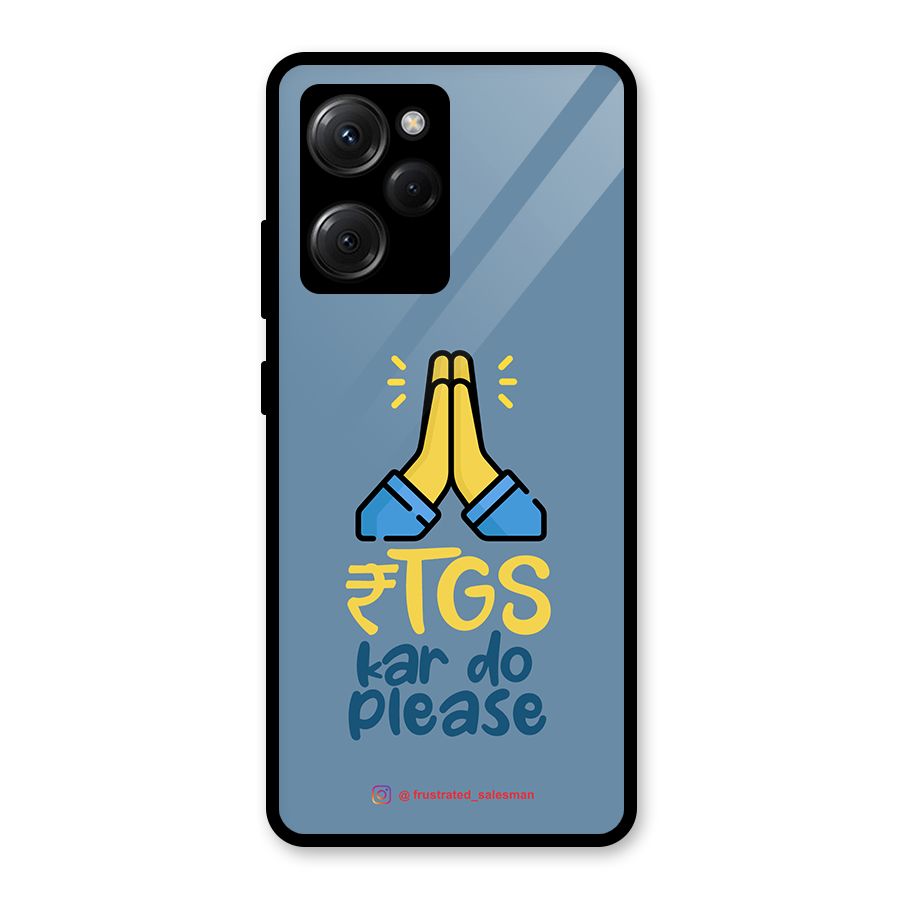 RTGS Kar Do Please SteelBlue Glass Back Case for Poco X5 Pro
