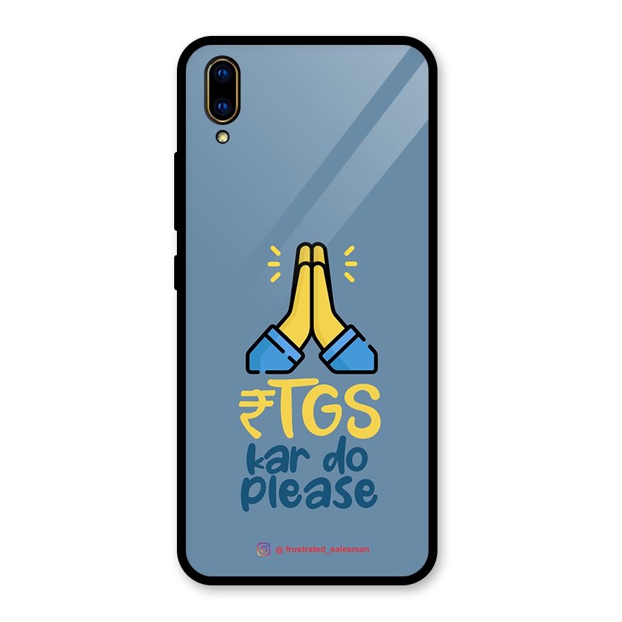 RTGS Kar Do Please SteelBlue Glass Back Case for Vivo V11 Pro