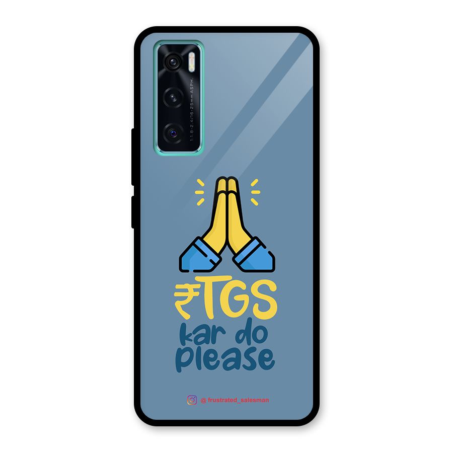 RTGS Kar Do Please SteelBlue Glass Back Case for Vivo V20 SE