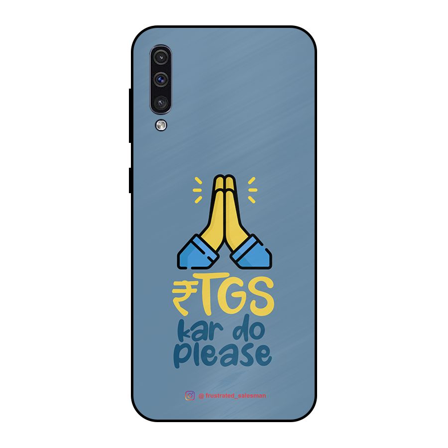 RTGS Kar Do Please SteelBlue Metal Back Case for Galaxy A30s