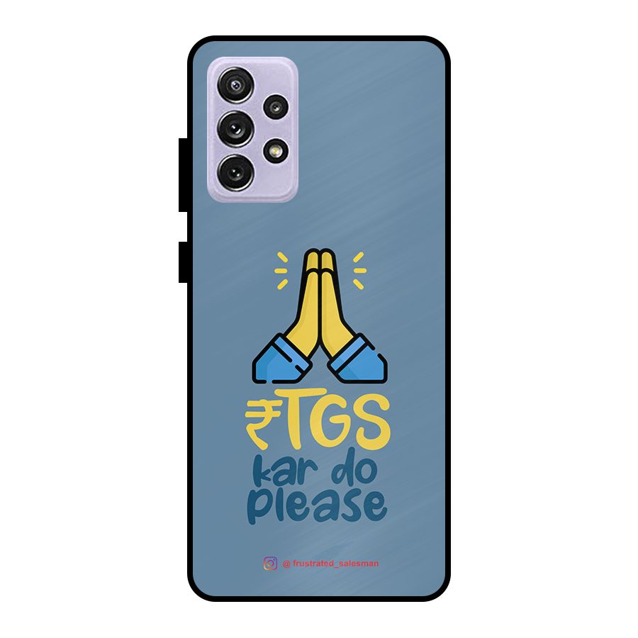 RTGS Kar Do Please SteelBlue Metal Back Case for Galaxy A72