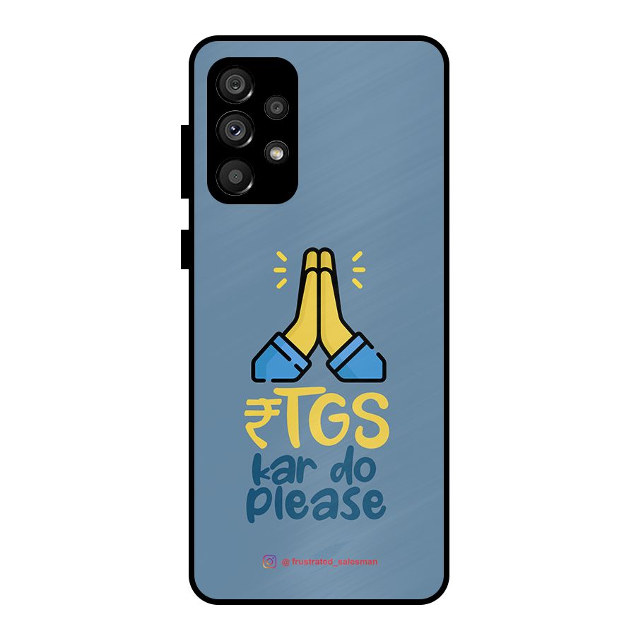 RTGS Kar Do Please SteelBlue Metal Back Case for Galaxy A73 5G