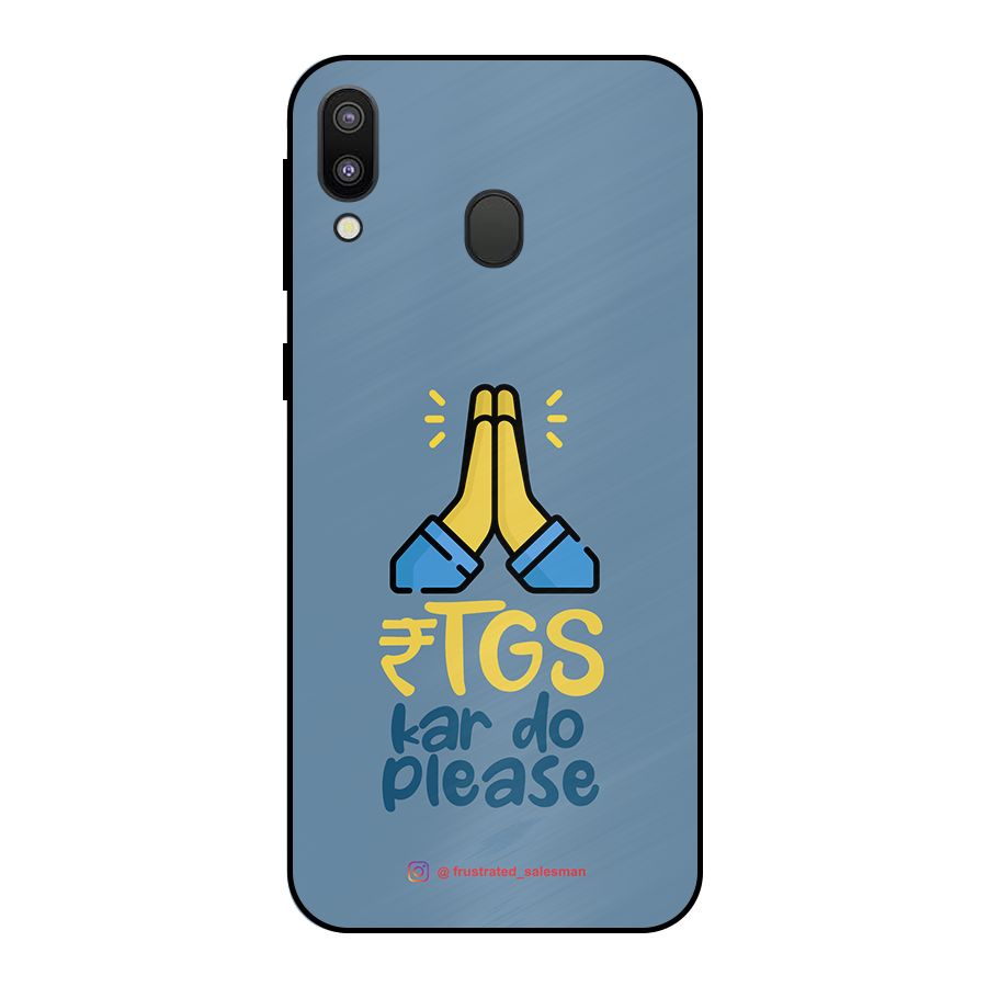 RTGS Kar Do Please SteelBlue Metal Back Case for Galaxy M20