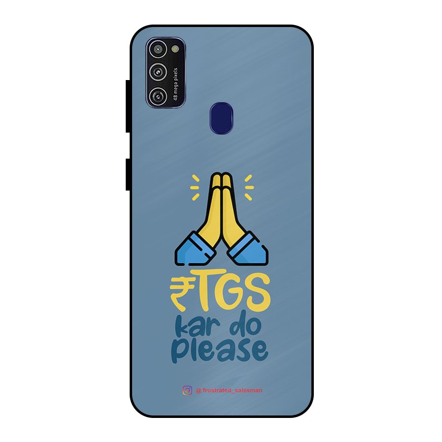 RTGS Kar Do Please SteelBlue Metal Back Case for Galaxy M30s