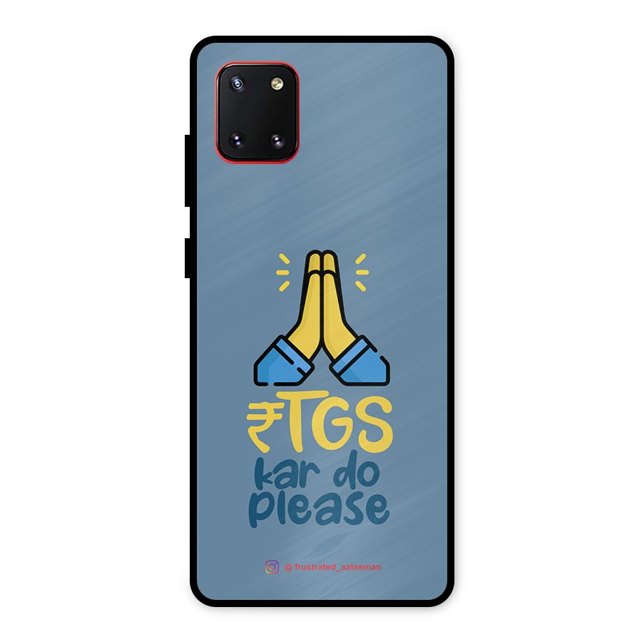 RTGS Kar Do Please SteelBlue Metal Back Case for Galaxy Note 10 Lite