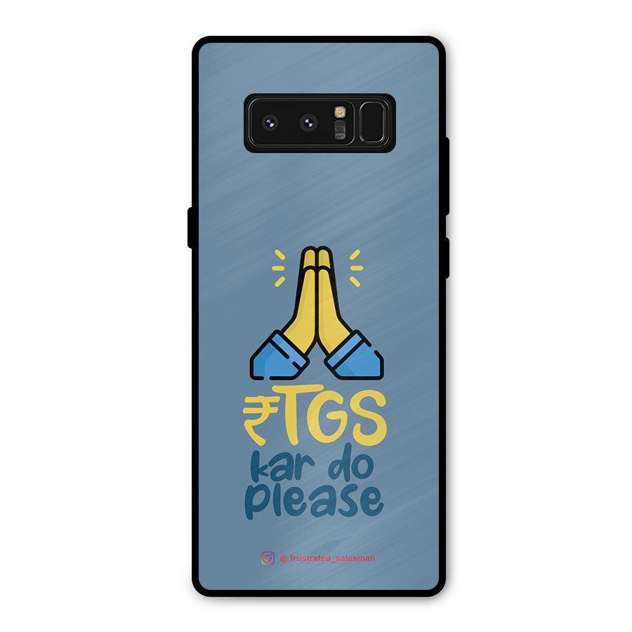 RTGS Kar Do Please SteelBlue Metal Back Case for Galaxy Note 8