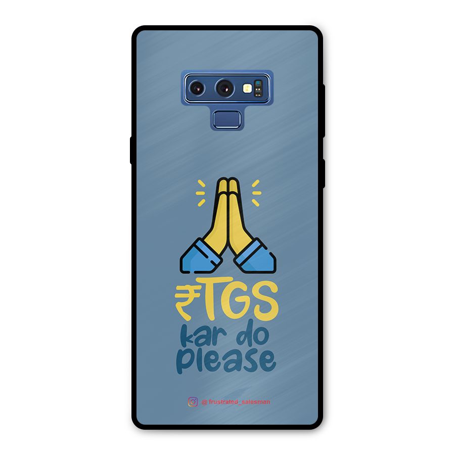 RTGS Kar Do Please SteelBlue Metal Back Case for Galaxy Note 9