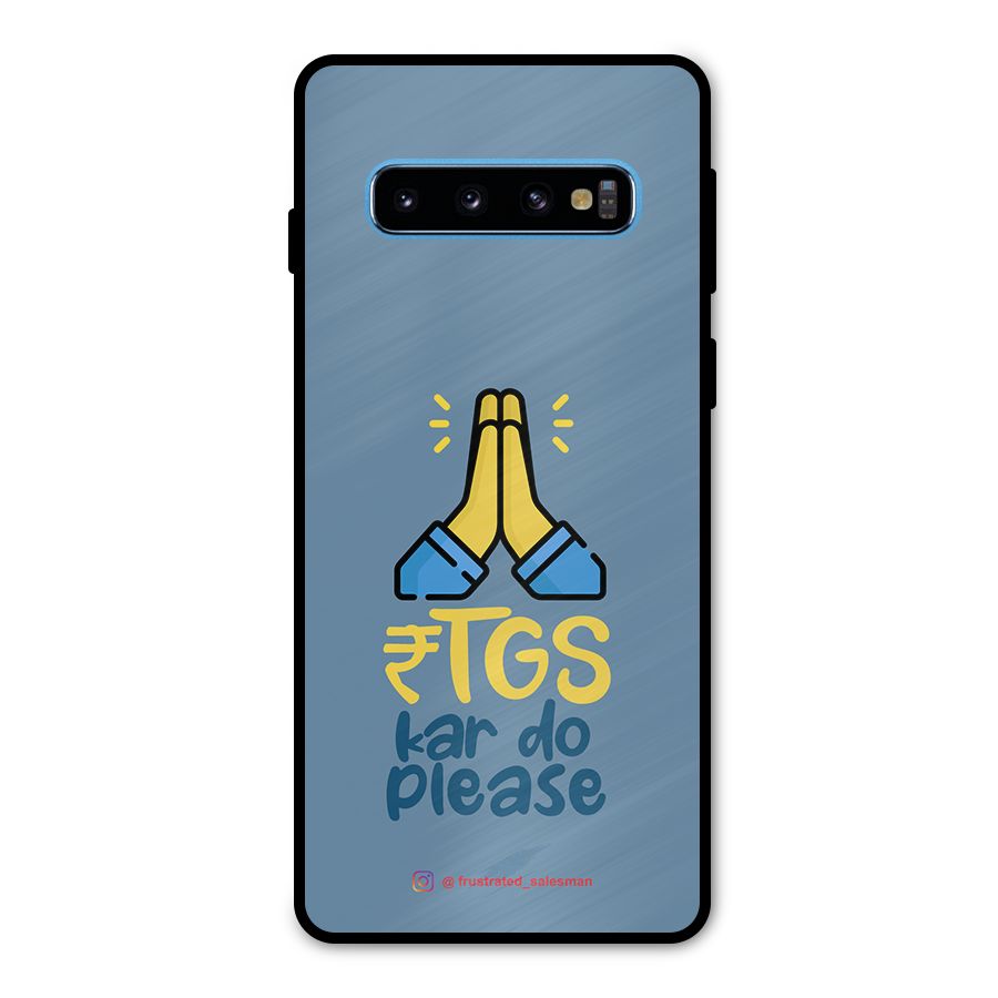RTGS Kar Do Please SteelBlue Metal Back Case for Galaxy S10