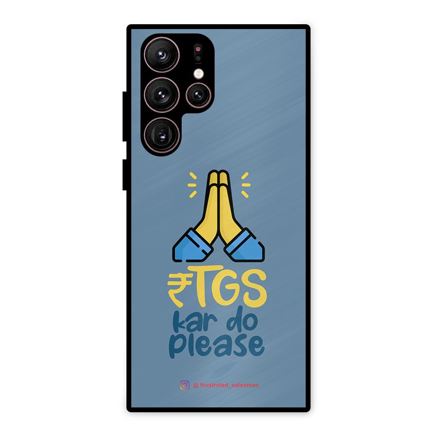RTGS Kar Do Please SteelBlue Metal Back Case for Galaxy S22 Ultra 5G