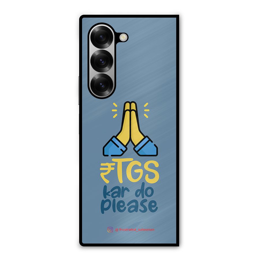 RTGS Kar Do Please SteelBlue Metal Back Case for Galaxy Z Fold6