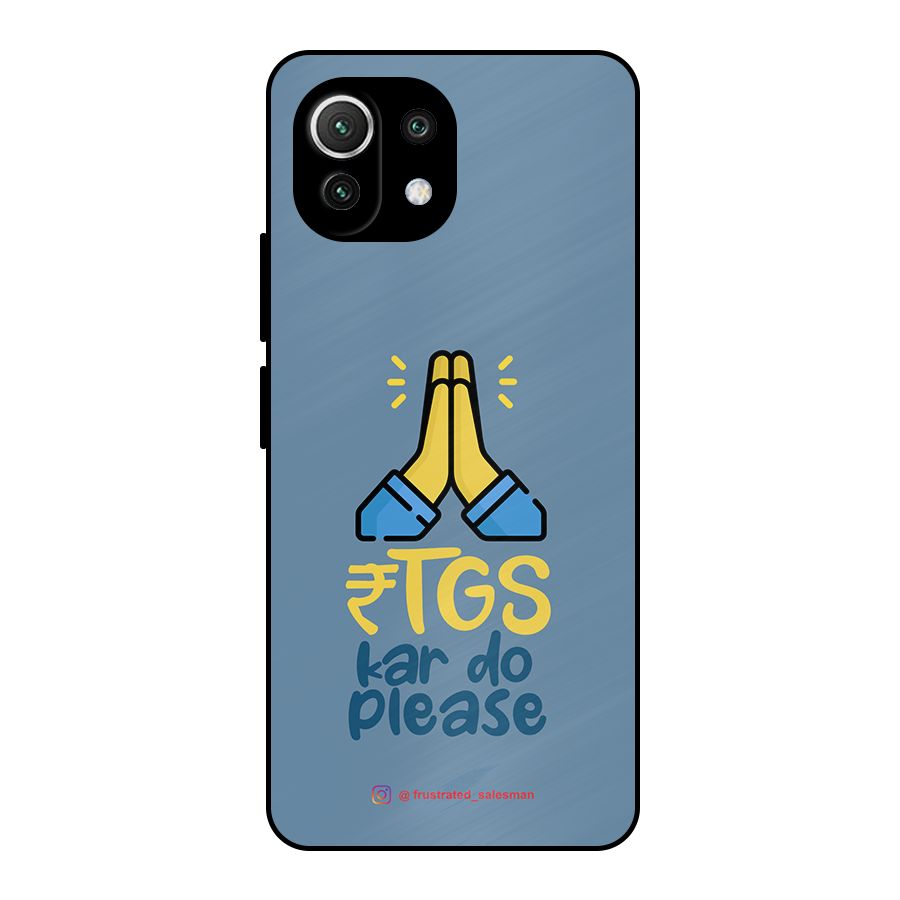 RTGS Kar Do Please SteelBlue Metal Back Case for Mi 11 Lite