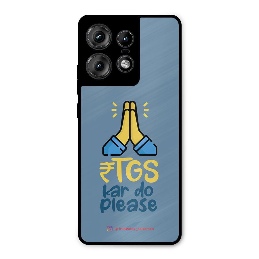 RTGS Kar Do Please SteelBlue Metal Back Case for Motorola Edge 50 Pro