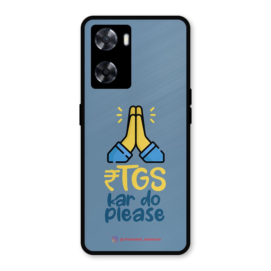 RTGS Kar Do Please SteelBlue Metal Back Case for Oppo A57 2022