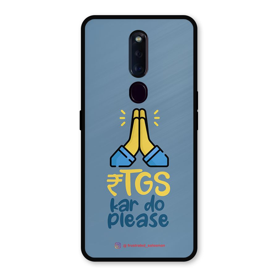 RTGS Kar Do Please SteelBlue Metal Back Case for Oppo F11 Pro