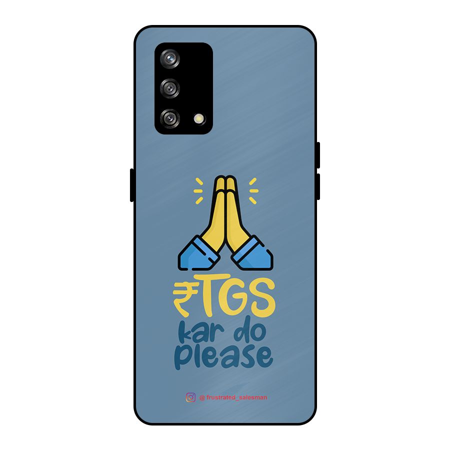 RTGS Kar Do Please SteelBlue Metal Back Case for Oppo F19