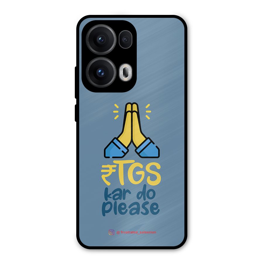 RTGS Kar Do Please SteelBlue Metal Back Case for Oppo Reno13 Pro