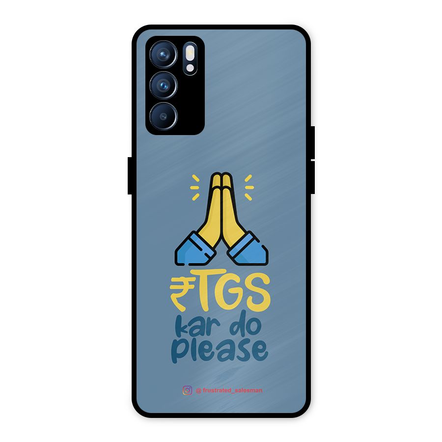 RTGS Kar Do Please SteelBlue Metal Back Case for Oppo Reno6 5G