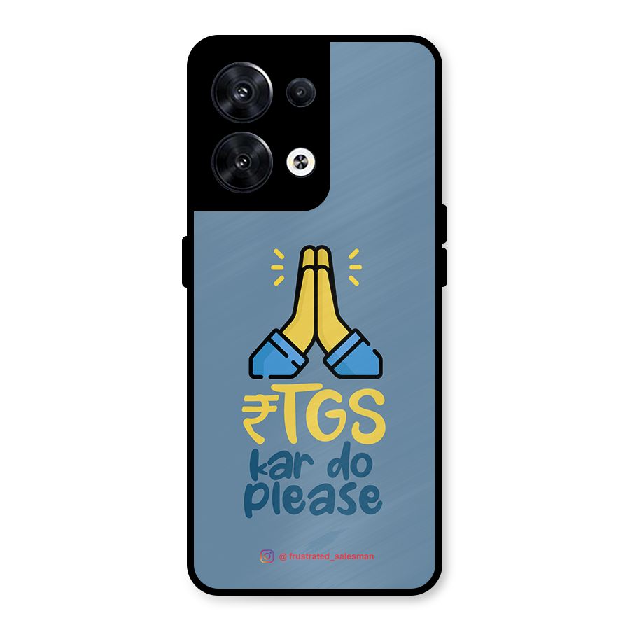 RTGS Kar Do Please SteelBlue Metal Back Case for Oppo Reno8 5G