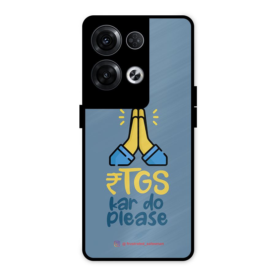 RTGS Kar Do Please SteelBlue Metal Back Case for Oppo Reno8 Pro 5G