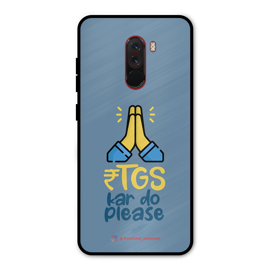 RTGS Kar Do Please SteelBlue Metal Back Case for Poco F1