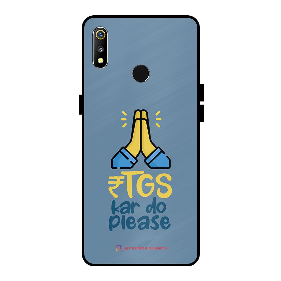 RTGS Kar Do Please SteelBlue Metal Back Case for Realme 3i