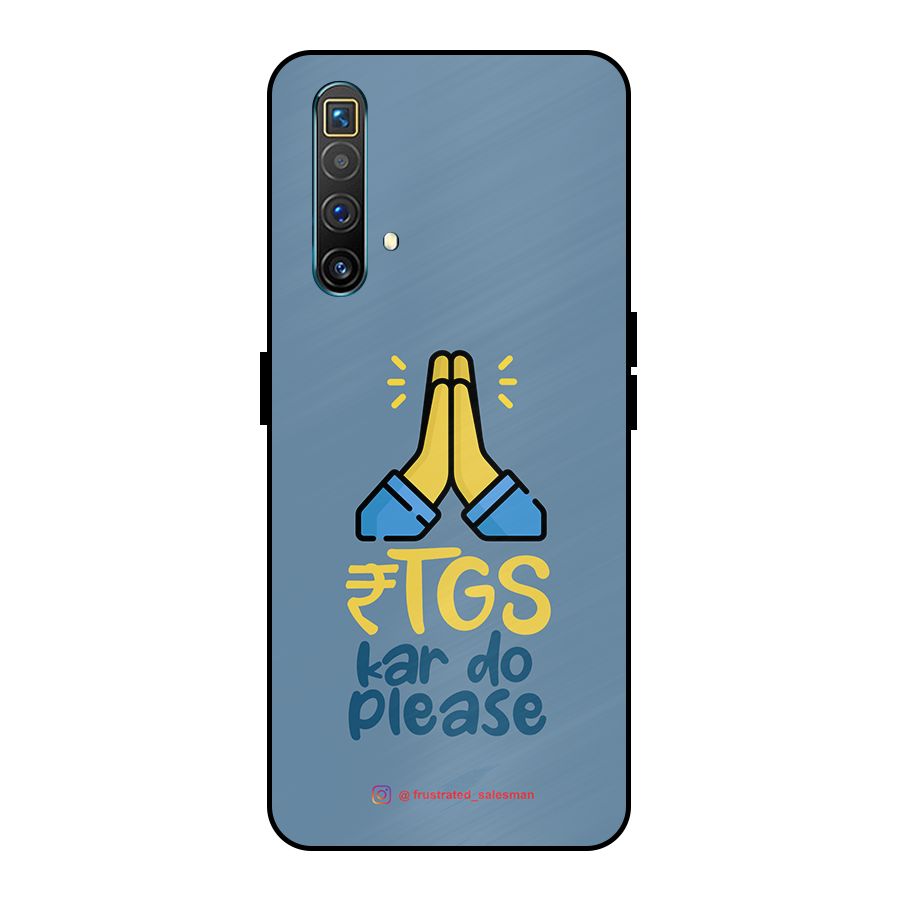 RTGS Kar Do Please SteelBlue Metal Back Case for Realme X3 SuperZoom