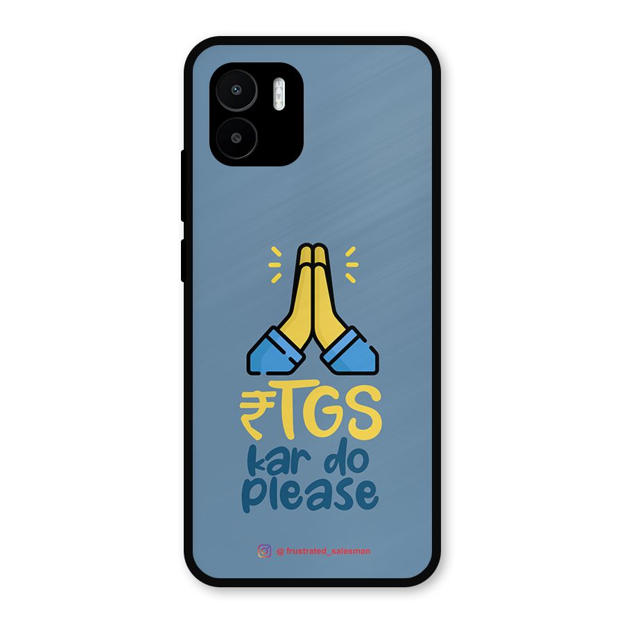 RTGS Kar Do Please SteelBlue Metal Back Case for Redmi A2