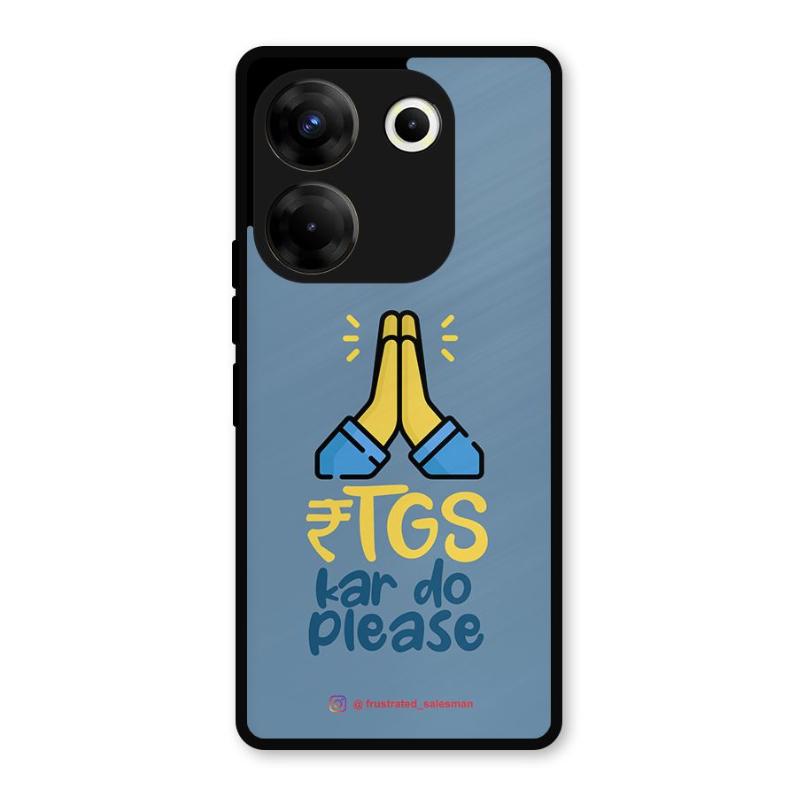 RTGS Kar Do Please SteelBlue Metal Back Case for Tecno Camon 20