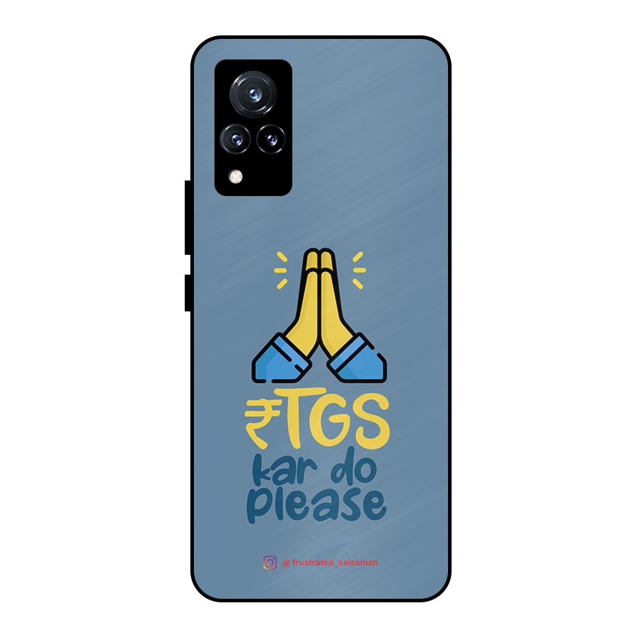 RTGS Kar Do Please SteelBlue Metal Back Case for Vivo V21 5G