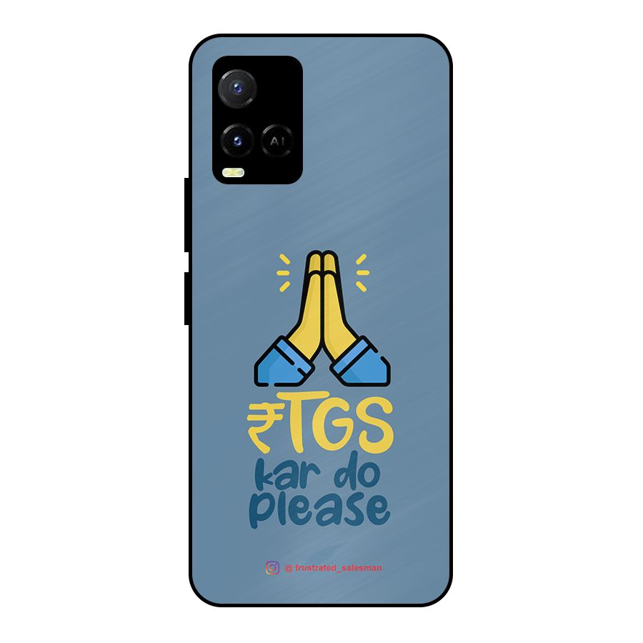RTGS Kar Do Please SteelBlue Metal Back Case for Vivo Y21A