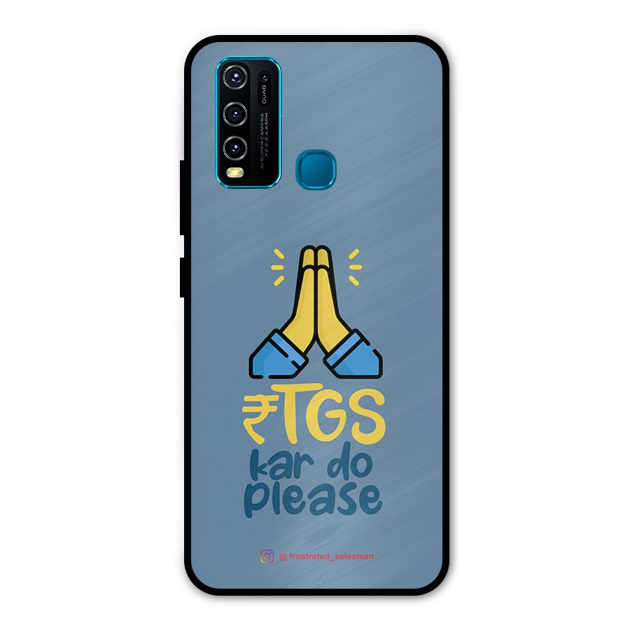 RTGS Kar Do Please SteelBlue Metal Back Case for Vivo Y50