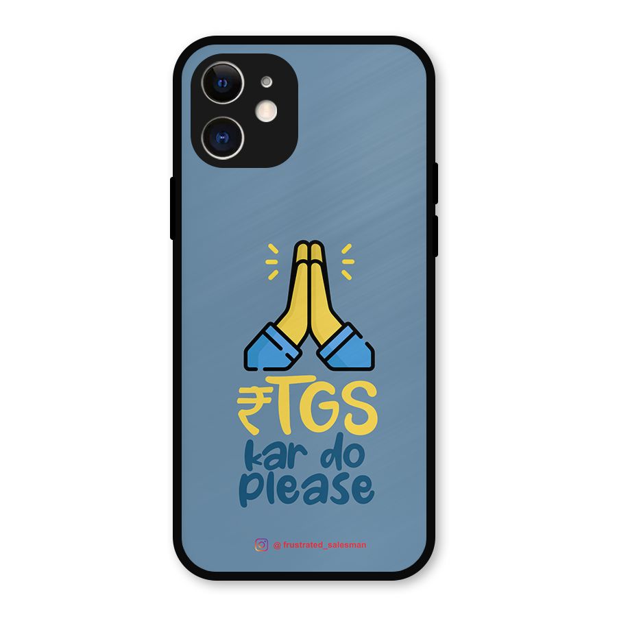 RTGS Kar Do Please SteelBlue Metal Back Case for iPhone 12