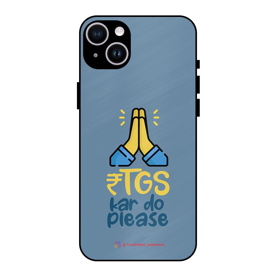 RTGS Kar Do Please SteelBlue Metal Back Case for iPhone 14 Plus