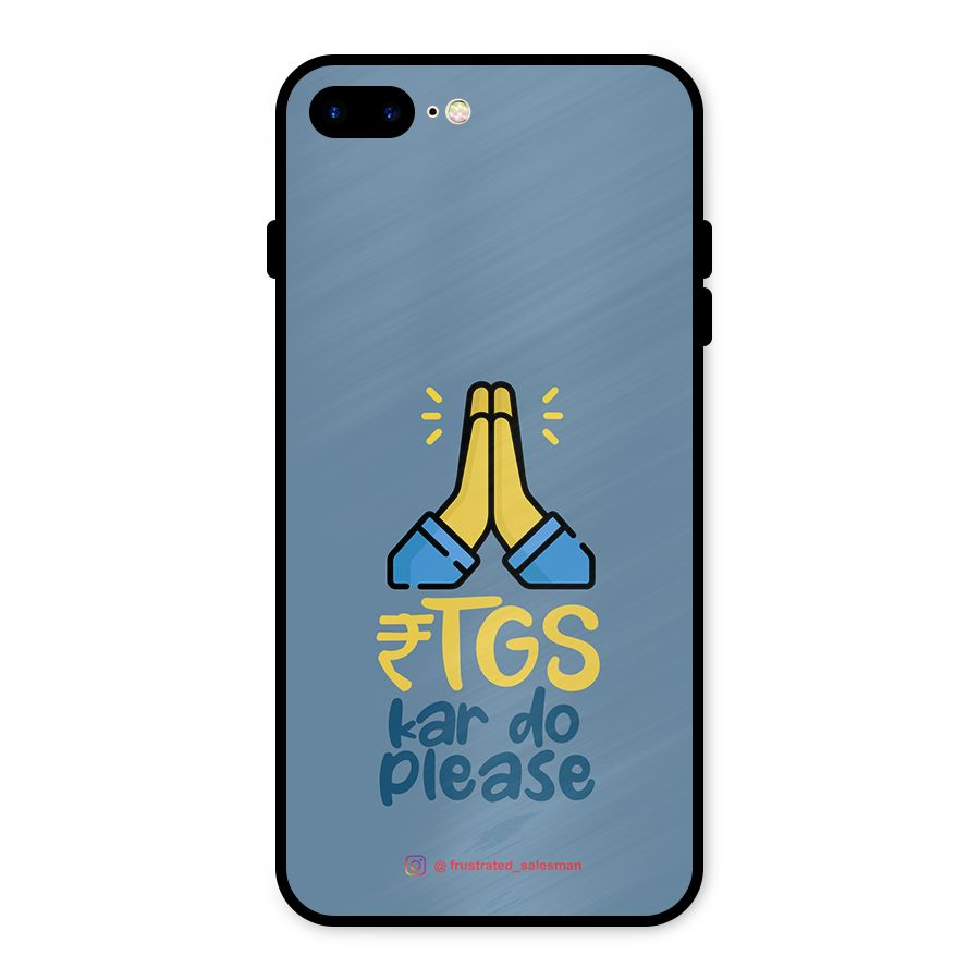 RTGS Kar Do Please SteelBlue Metal Back Case for iPhone 8 Plus