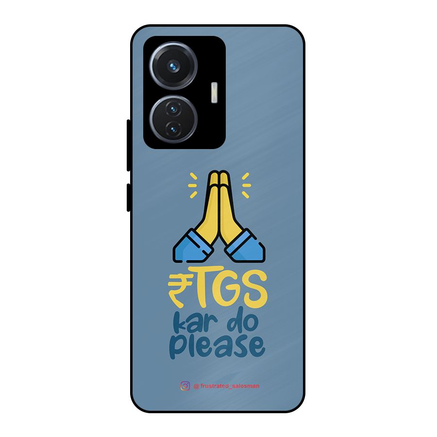 RTGS Kar Do Please SteelBlue Metal Back Case for iQOO Z6 44W
