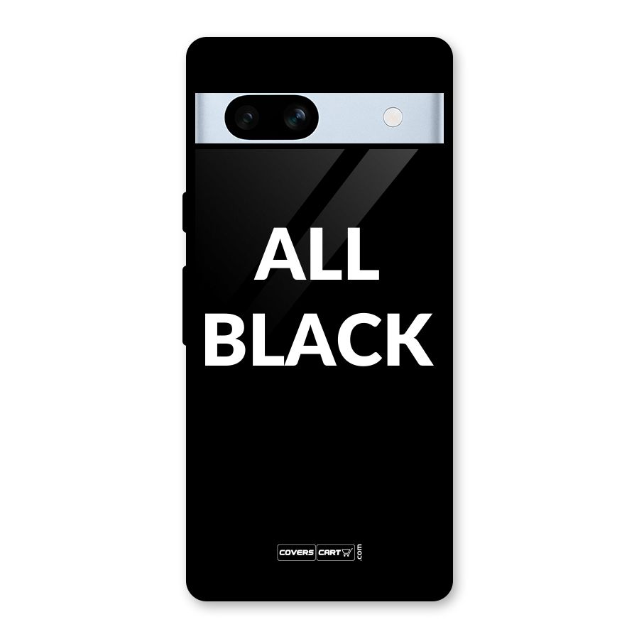 Raftaar All Black Glass Back Case for Google Pixel 7a