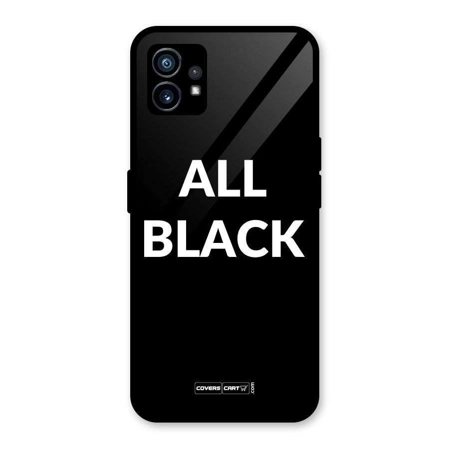 Raftaar All Black Glass Back Case for Nothing Phone 1